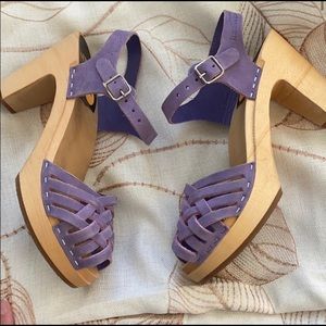 💜 SWEDISH HASBEENS 💜 Purple Braided Sky Highs - Excellent condition!
